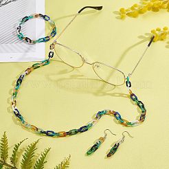 960pcs 8 Farben Acrylverbindungsringe&nbsp;OACR-FH0001-030