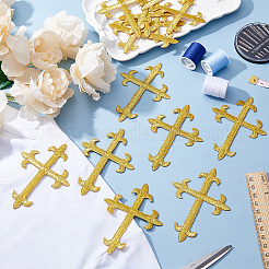 Toppa applique con ricamo in filo metallico di poliestere&nbsp;PATC-WH0005-19