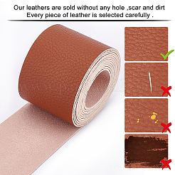 Tissu en cuir pu tissu litchi uni&nbsp;AJEW-WH0034-89D-03