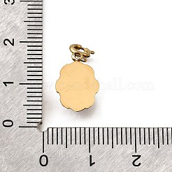 Decorazione pendente occhio di cavallo in acciaio inossidabile 304 con pavé di corniola naturale (tinta e riscaldata)&nbsp;STAS-H202-23G