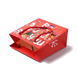 Weihnachts-Geschenktüten aus Papier mit Weihnachtsmann-Aufdruck und Nylonkordelgriff&nbsp;CARB-K003-01C-01