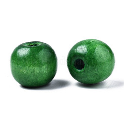 Perles de bois naturel peintes à la bombe&nbsp;WOOD-ZX040-01A-02-LF