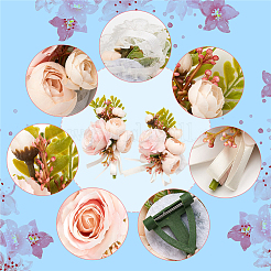 2 broche boutonnière en soie et corsage de poignet en forme de rose&nbsp;AJEW-CP0001-52