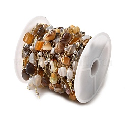 Chaînes de perles artisanales en pépites d'agate naturelle du Botswana&nbsp;CHC-F020-04G-01