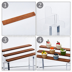 3-stöckiges Organizer-Rack aus Holz und Acryl&nbsp;ODIS-WH0070-13C