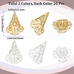 40 pz. 2 tappi per perline in ottone colorati&nbsp;IFIN-SC0001-97