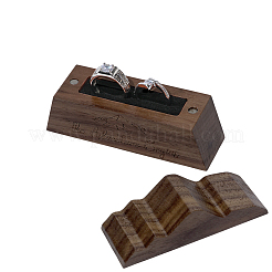 1 x Ring-Aufbewahrungsbox aus schwarzem Walnussholz mit magnetischem Deckel&nbsp;OBOX-PH0001-06