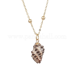 4 pz 4 stili collane con ciondolo in conchiglia naturale placcata&nbsp;NJEW-JN05180-02