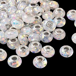 Transparente europäische Rondellperlen aus Harz&nbsp;RESI-S023-02