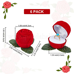 Beflockte Rosenfingerringboxen aus Kunststoff&nbsp;CON-DR0001-01