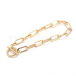 Ionenplattierung (IP) 304 Edelstahl-Büroklammer-Kettenarmbänder&nbsp;BJEW-O186-03G
