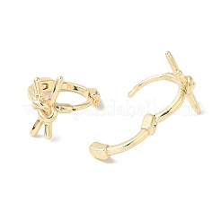 Pendientes de aro de latón con nudo para mujer&nbsp;EJEW-U008-09G