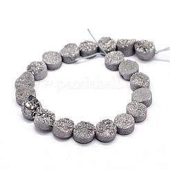 Galvanisierte natürliche und gefärbte Druzy Achat Perlenstränge&nbsp;G-N0169-004D-01