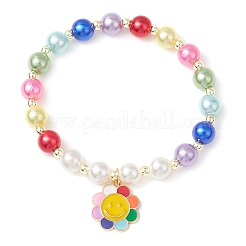 Braccialetti elastici con perle acriliche rotonde&nbsp;BJEW-JB11424