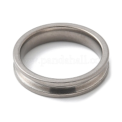 Geriffelte Fingerringfassungen aus Edelstahl 304&nbsp;STAS-C117-13P