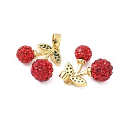 Messing Polymer Clay Pavé Strass Anhänger&nbsp;KK-B139-14G