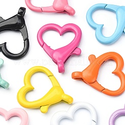 10 Stück 10 Farben spritzlackierte umweltfreundliche Karabinerverschlüsse aus Legierung&nbsp;FIND-YW0002-26