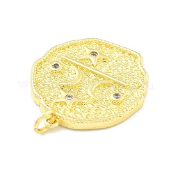 Porte micro ouvrent pendentifs zircone cubique en laiton de placage&nbsp;KK-D359-16G