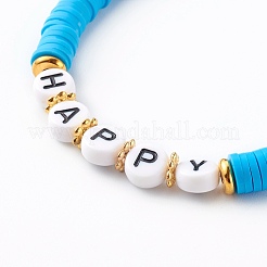 Handgemachte Heishi-Perlen-Stretch-Armbänder aus Fimo&nbsp;BJEW-SZ0001-59