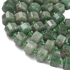 Natürliche grüne Erdbeere Quarzperlen Stränge&nbsp;G-G453-G11-7x12mm