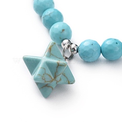 Bracelets à breloques en turquoise extensible synthétique&nbsp;BJEW-JB04692-03