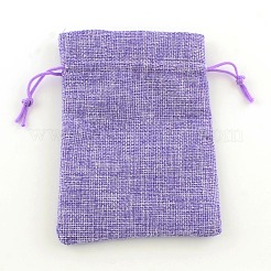 Polyester Imitation Sackleinen Verpackungsbeutel Kordelzugbeutel&nbsp;ABAG-R004-14x10cm-08