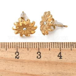 Pendientes de acero inoxidable 304 con rhinestone para mujer&nbsp;STAS-Z117-13G