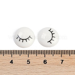 Cabochon in resina rotondi piatti bianchi e neri a forma di cartone animato&nbsp;LS-CRES-Q009-01D