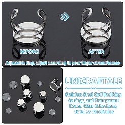 201 configuraciones de anillo de almohadilla de puño de acero inoxidable&nbsp;DIY-UN0055-90