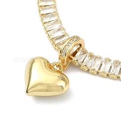 Laiton bracelets de charme de coeur&nbsp;BJEW-F450-03G