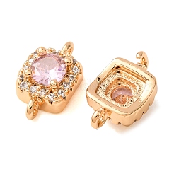 Messing Pavé-Anhänger mit rosa Zirkonia&nbsp;CU-CBAEC99-14G