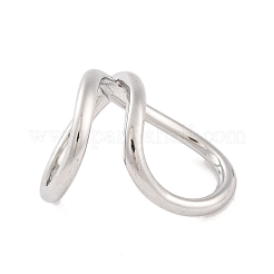 Anlaufgeschützte Criss-Cross-Fingerringe aus Edelstahl 304 mit offener Manschette für Unisex&nbsp;RJEW-S414-09B-P