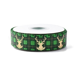Ruban gros-grain en polyester imprimé sur le thème de Noël plat de 25 mètre&nbsp;OCOR-C004-04C