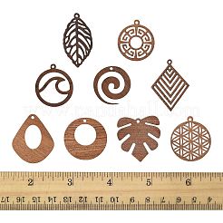 18 pendentif en bois de noyer naturel&nbsp;WOOD-FS0001-49