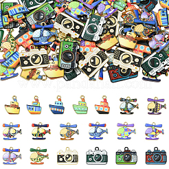24pcs 10 Arten gedruckte Legierungsanhänger&nbsp;ENAM-YW0006-88