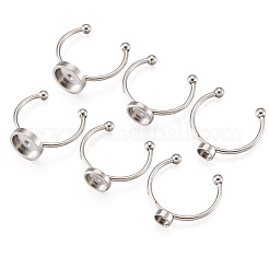 9 Stück 3 Stile 304 Edelstahl Manschettenpolster Ring Einstellungen&nbsp;STAS-PJ0001-16P