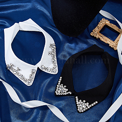 6 Stück 6 Stile Polyester & Glas Strass gefälschter Hemdkragen&nbsp;DIY-HS0001-71