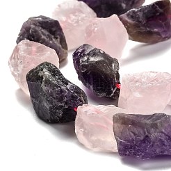 Brins bruts de perles de quartz rose naturel et d'améthyste&nbsp;G-J388-04