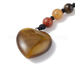 7 porte-clés en perles de pierres précieuses chakra&nbsp;KEYC-F036-02A