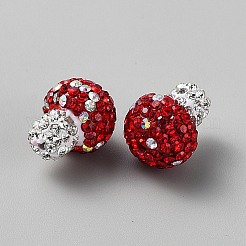 Handgemachte Fimo-Perlen Strass&nbsp;CLAY-WH0021-004