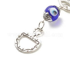 Vidrio azul turco mal de ojo colgante decoración&nbsp;HJEW-I008-06AS