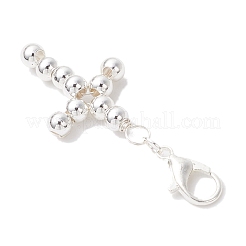 Decorazioni pendenti con perline a forma di croce religiosa in ottone&nbsp;HJEW-JM03499-03