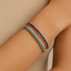 12 Stück 12 Farben Legierung Strass Cup Kette Armbänder für Frauen&nbsp;BJEW-HY0001-09