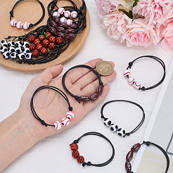 20 Stück 4 Stile Sport Thema Acryl Perlen Armbänder für Männer Frauen&nbsp;BJEW-SP0001-24