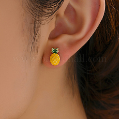 Boucles d'oreilles à tige en laiton en forme d'ananas&nbsp;IH2278
