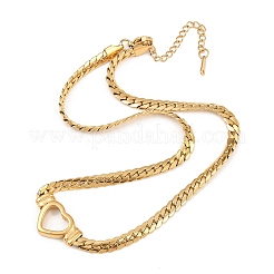 Ionenplattierung (IP) flache kubanische Gliederkette Halskette&nbsp;NJEW-Q335-13G