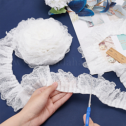 10 yard de bordure en dentelle florale plissée en mousseline de soie à 3 couches&nbsp;OCOR-BC0005-27A