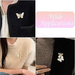 5 pieza de broches de aleación de mariposa con 5 estilos de rhinestone&nbsp;JEWB-CJ0001-33