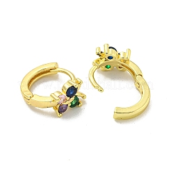 Orecchino a cerchio in zirconi cubici micro pavè di ottone&nbsp;EJEW-C088-21G-02