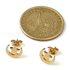 Boucles d'oreilles à tige en acier inoxydable 304 avec micro pavé de zircones cubiques pour femmes&nbsp;EJEW-B112-01G-03